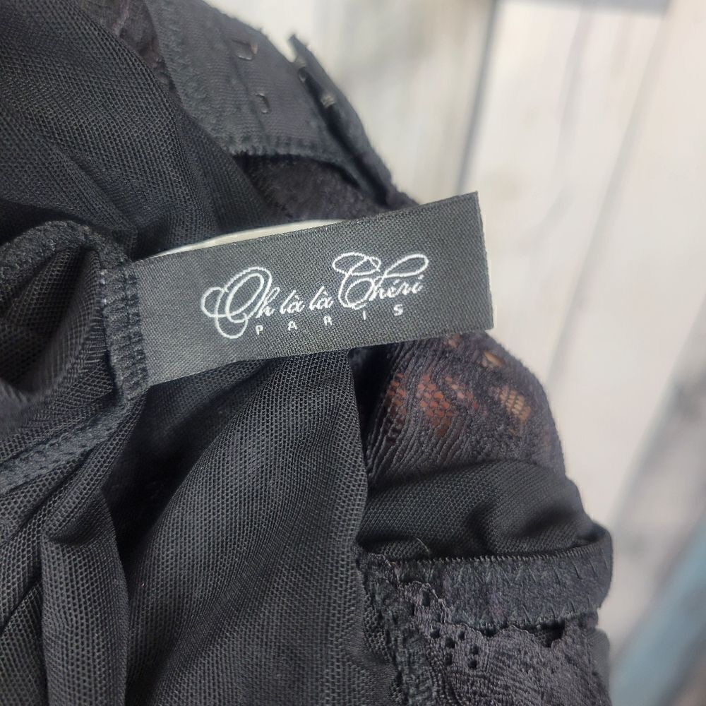 Oh La La Cheri Black Babydoll Chemise Underwire Lace Slip size Sm - Picture 6 of 7